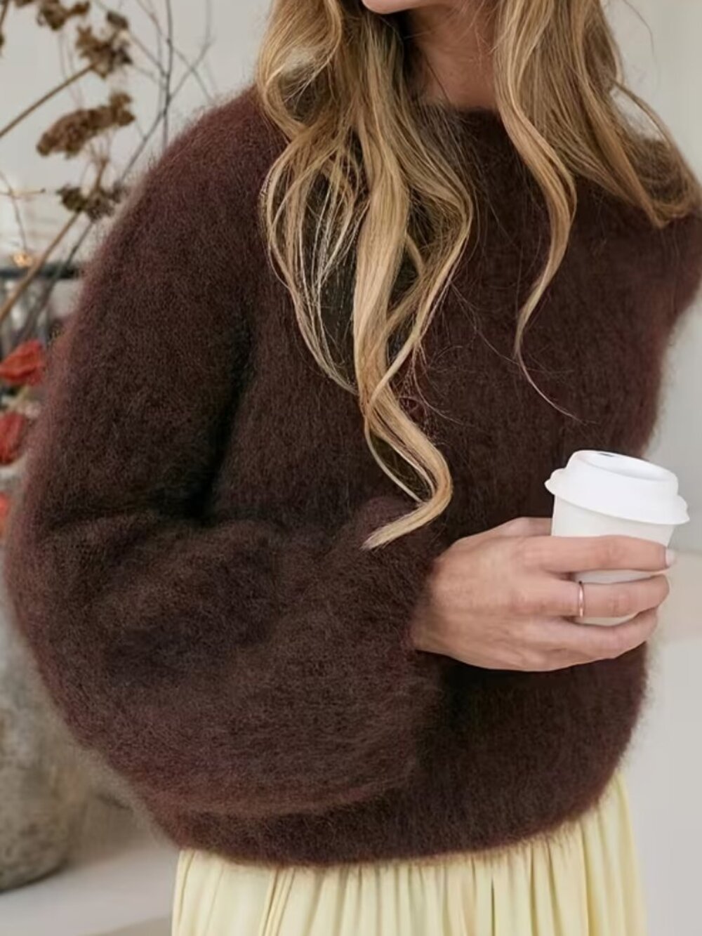 NEW FW2026 Brown wool Mix Sweater XL 14